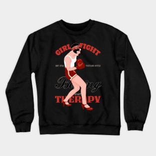 Boxing Girl Fight Vintage Style Crewneck Sweatshirt